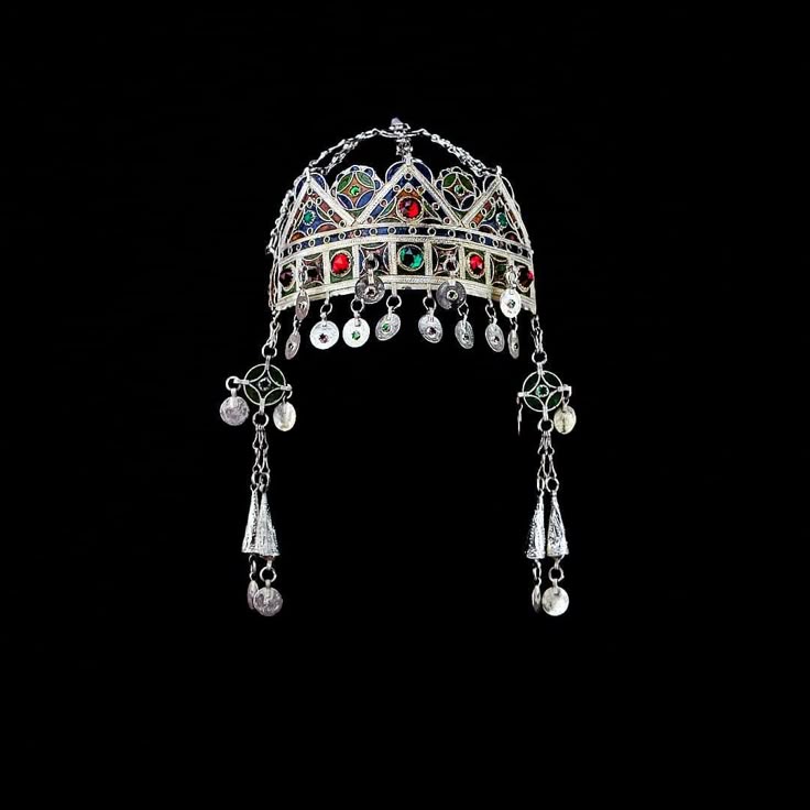 Amazigh silver crown headdress Morocco traditional jewelry